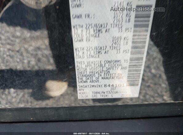 5N1AT2MV2KC844101 2019 NISSAN ROGUE Черный Вид подкапотного пространства