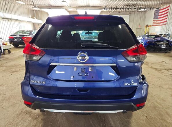 5N1AT2MV8JC701460 2018 NISSAN ROGUE Blue Widok z tyłu