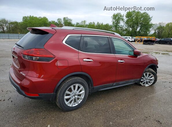 5N1AT2MV9JC722446 2018 NISSAN ROGUE Темно-бордовый Задняя правая четверть