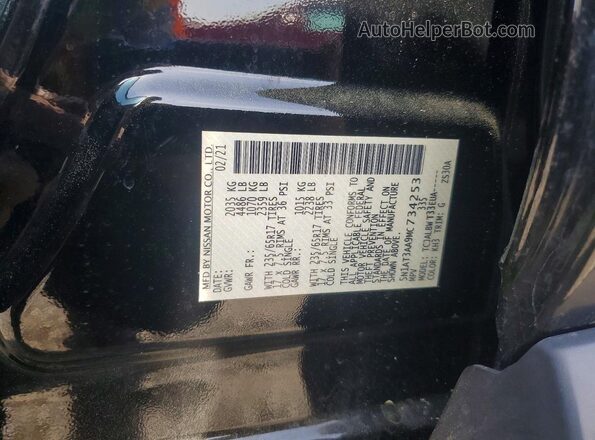 5N1AT3AA9MC734253 2021 NISSAN ROGUE Черный Вид наклейки с VIN-кодом