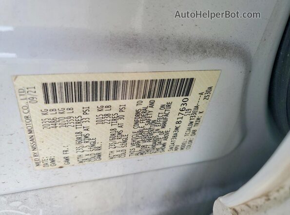 5N1AT3BA3MC817630 2021 NISSAN ROGUE White Շարժիչի բաժամունքի տեսք