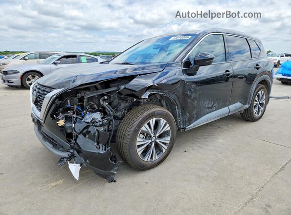 5N1AT3BA4MC683291 2021 NISSAN ROGUE Black Առջևի ձախ երեք քառորդ տեսարան