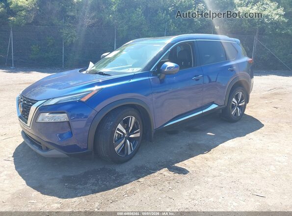 5N1AT3CB1MC711619 2021 NISSAN ROGUE Blue წინა მარცხენა ხედი სამი მეოთხედიდან