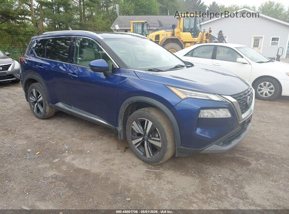 5N1AT3CB5MC812534 2021 NISSAN ROGUE Синий Передняя правая четверть