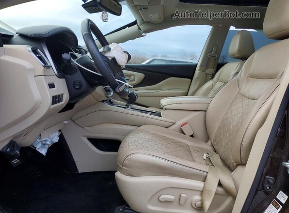 5N1AZ2MS9KN156802 2019 NISSAN MURANO Brown წინა სალონის ხედი
