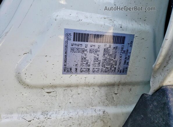 5N1BT3AB2SC672981 2025 NISSAN ROGUE White Vista de la etiqueta del VIN