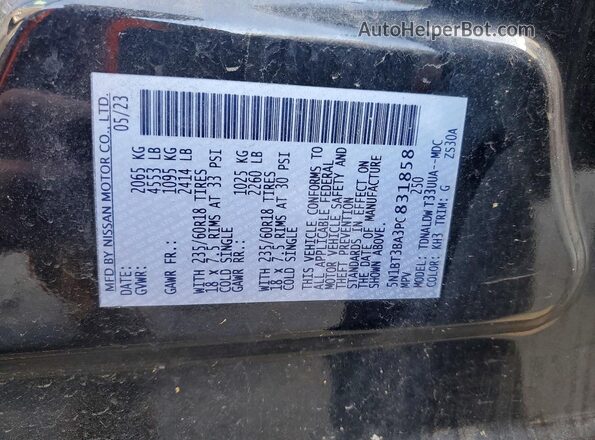 5N1BT3BA3PC831858 2023 NISSAN ROGUE Черный Вид наклейки с VIN-кодом