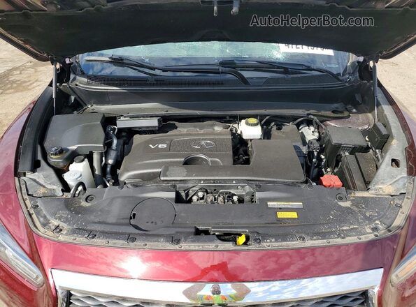 5N1DL0MM4LC528211 2020 INFINITI QX60 Burgundy ძრავის განყოფილების ხედი