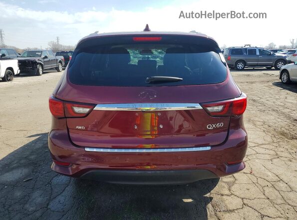 5N1DL0MM4LC528211 2020 INFINITI QX60 Burgundy უკანა ხედი
