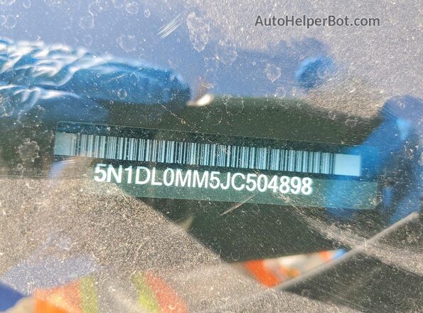 5N1DL0MM5JC504898 2018 INFINITI QX60 Серебряный Вид наклейки с VIN-кодом