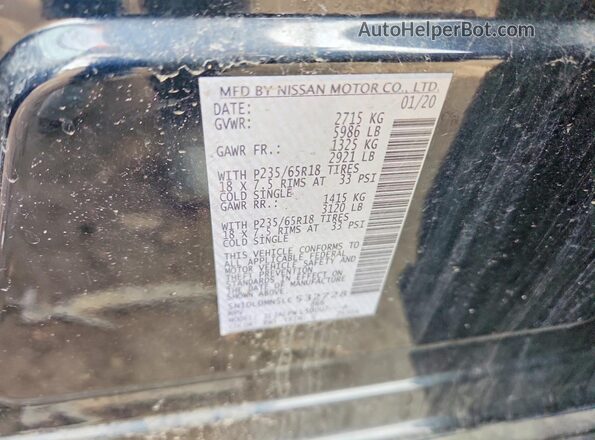 5N1DL0MN5LC532728 2020 INFINITI QX60 Синий Вид наклейки с VIN-кодом