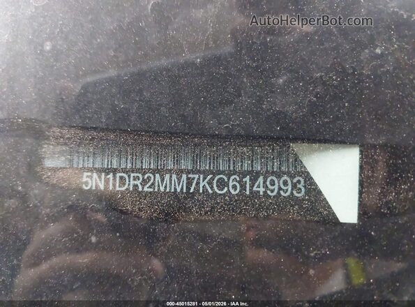 5N1DR2MM7KC614993 2019 NISSAN PATHFINDER Blue ძრავის განყოფილების ხედი