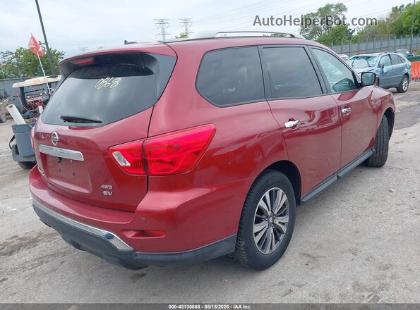 5N1DR2MM9HC656963 2017 NISSAN PATHFINDER Burgundy Trasero derecho