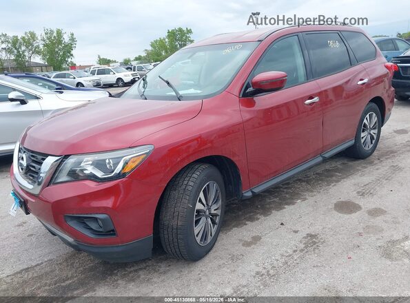 5N1DR2MM9HC656963 2017 NISSAN PATHFINDER Burgundy Vista tres cuartos delantera izquierda