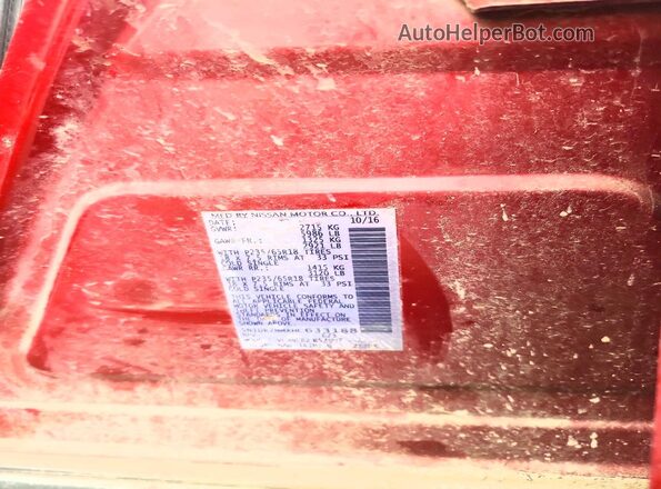 5N1DR2MMXHC633188 2017 NISSAN PATHFINDER Red Vista de la etiqueta del VIN