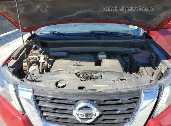 5N1DR2MN0KC593803 2019 NISSAN PATHFINDER Red Engine compartment view