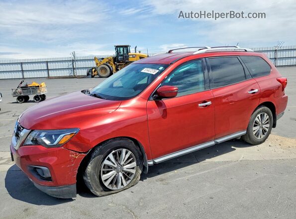 5N1DR2MN2HC698657 2017 NISSAN PATHFINDER Red წინა მარცხენა ხედი სამი მეოთხედიდან