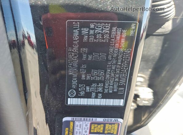 5NMJB3AE9PH239745 2023 HYUNDAI TUCSON Black Панорамний вид салону 360°