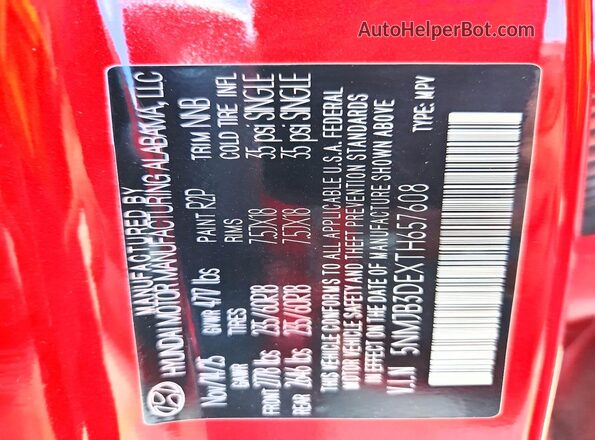 5NMJB3DEXTH657608 2026 HYUNDAI TUCSON Бордовый Вид подкапотного пространства