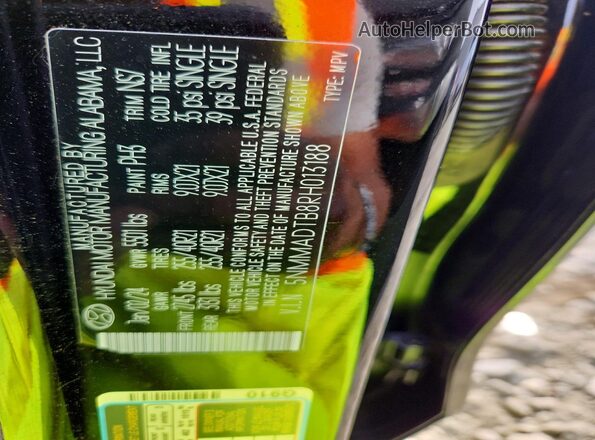 5NMMADTB8RH013188 2024 GENESIS GV70 Black VIN sticker view