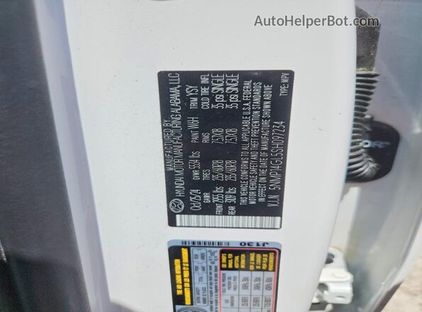 5NMP14GL5SH097234 2025 HYUNDAI SANTA White Vista de la etiqueta del VIN