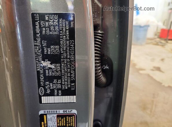 5NMP1DGL8RH036423 2024 HYUNDAI SANTA Серый Панорамный вид салона 360°