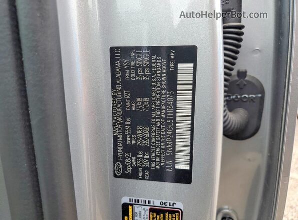 5NMP24GL5TH164073 2026 HYUNDAI SANTA Silver VIN sticker view