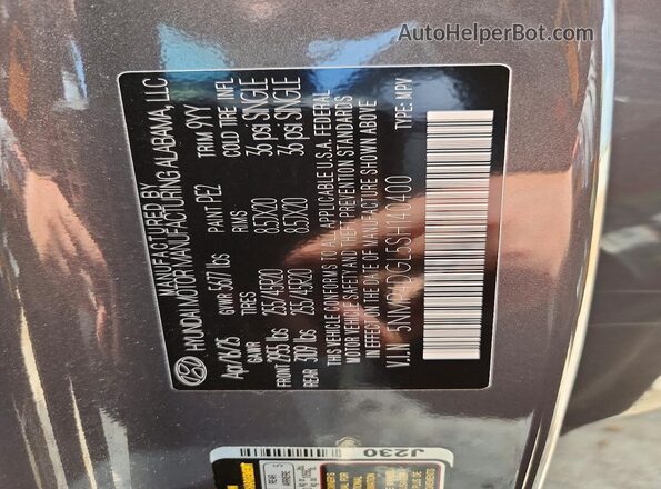 5NMP4DGL5SH140400 2025 HYUNDAI SANTA Серый Вид наклейки с VIN-кодом