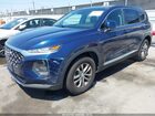 2019 Hyundai Santa Fe Se Синий vin: 5NMS23AD1KH007970