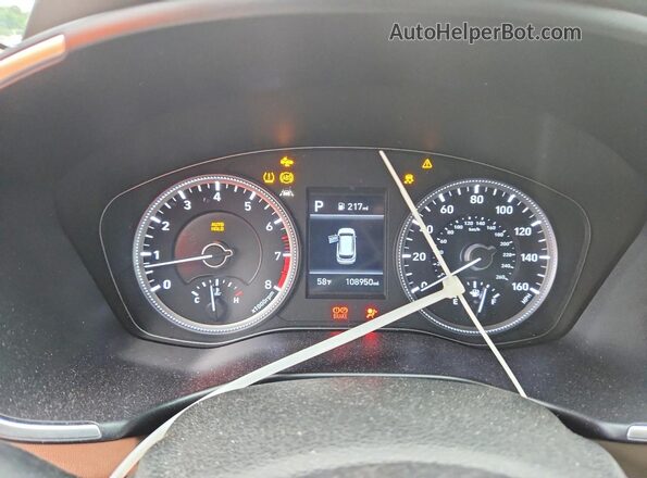 5NMS23AD2KH006519 2019 HYUNDAI SANTA White Вид щитка приладів