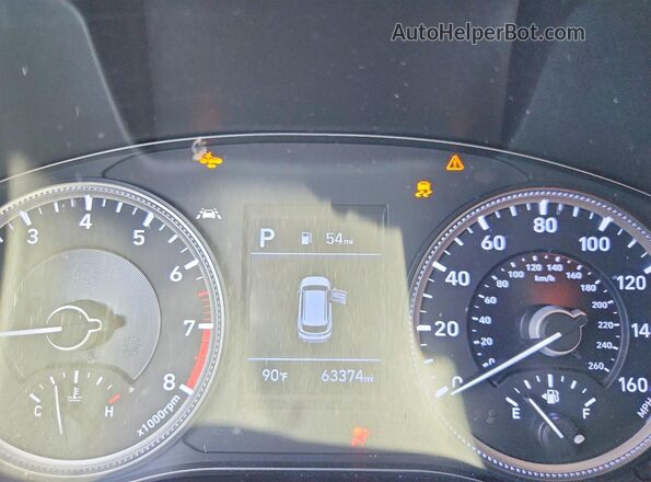 5NMS23AD3LH206374 2020 HYUNDAI SANTA Угольный Вид щитка приборов