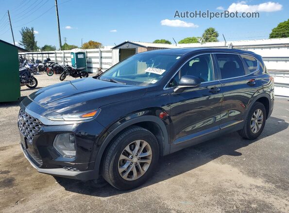 5NMS2CAD5KH049316 2019 HYUNDAI SANTA Черный Передняя левая четверть