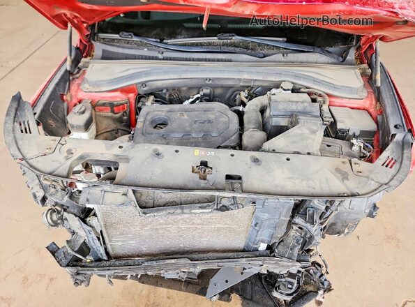 5NMS2CAD6LH230734 2020 HYUNDAI SANTA Red Widok komory silnika