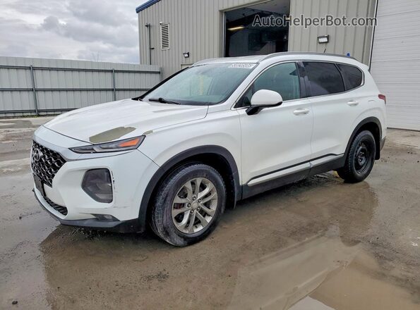 5NMS2CAD9KH100817 2019 HYUNDAI SANTA White წინა მარცხენა ხედი სამი მეოთხედიდან