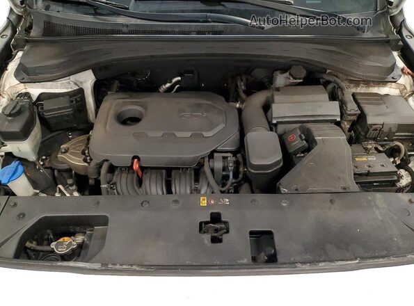 5NMS2CAD9KH100817 2019 HYUNDAI SANTA White ძრავის განყოფილების ხედი