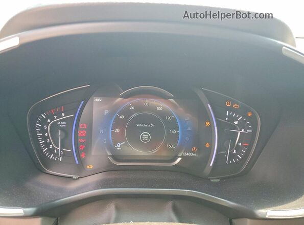 5NMS33AA8LH276195 2020 HYUNDAI SANTA Серебряный Вид щитка приборов