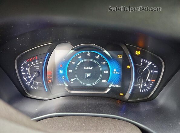 5NMS33AD0LH238423 2020 HYUNDAI SANTA Синий Вид щитка приборов
