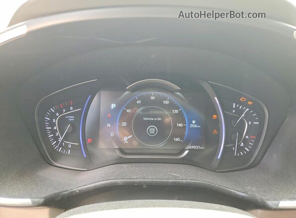 5NMS33AD2KH092184 2019 HYUNDAI SANTA Gray Вид щитка приладів