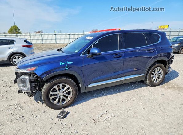 5NMS33AD6KH088199 2019 HYUNDAI SANTA Blue Передня ліва чверть