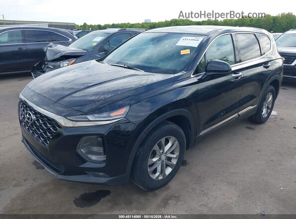 5NMS3CAD1KH119360 2019 HYUNDAI SANTA FE Black Առջևի ձախ երեք քառորդ տեսարան