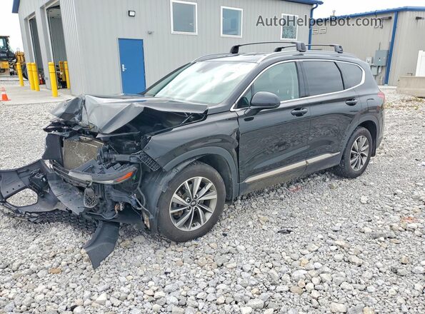 5NMS3CAD7KH004522 2019 HYUNDAI SANTA Черный Передняя левая четверть