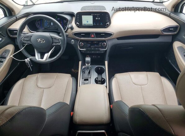 5NMS53AD7KH127182 2019 HYUNDAI SANTA Белый Вид панели приборов