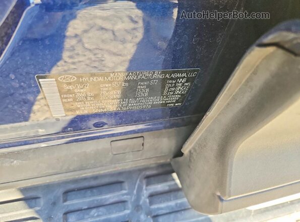 5NMS64AJ6PH505976 2023 HYUNDAI SANTA Синий Панорамный вид салона 360°