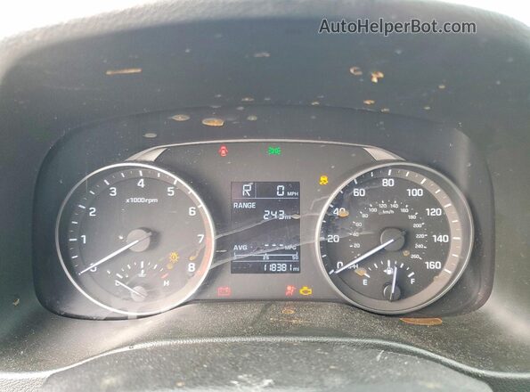 5NPD74LF0JH373922 2018 HYUNDAI ELANTRA Синий Вид щитка приборов