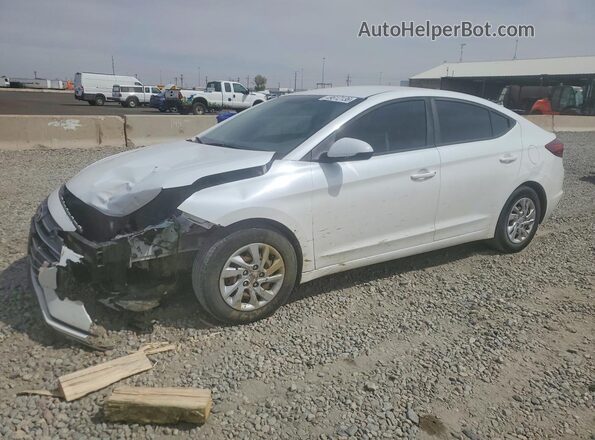 5NPD74LF6KH485724 2019 HYUNDAI ELANTRA White წინა მარცხენა ხედი სამი მეოთხედიდან