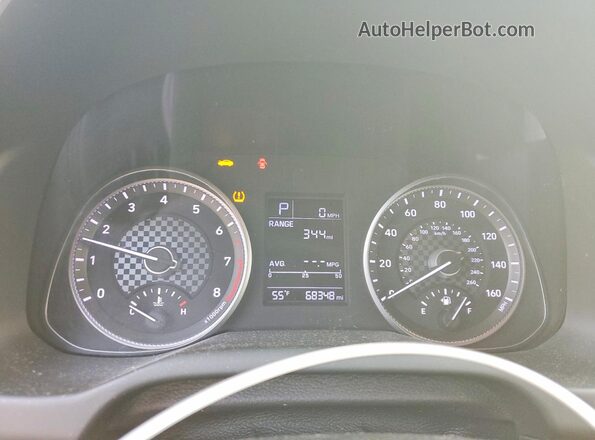 5NPD74LF8KH456614 2019 HYUNDAI ELANTRA Серебряный Вид щитка приборов