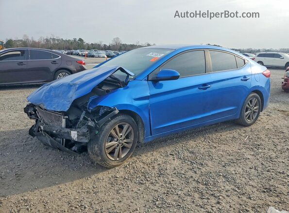 5NPD84LF0JH256581 2018 HYUNDAI ELANTRA Синий Передняя левая четверть