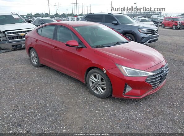 5NPD84LF1KH467693 2019 HYUNDAI ELANTRA Красный Передняя правая четверть