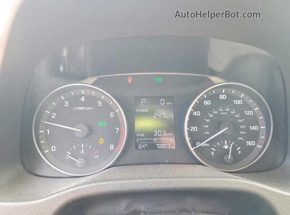 5NPD84LF4HH172385 2017 HYUNDAI ELANTRA Серебряный Вид щитка приборов