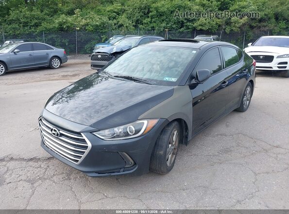 5NPD84LF6HH206732 2017 HYUNDAI ELANTRA Black წინა მარცხენა ხედი სამი მეოთხედიდან